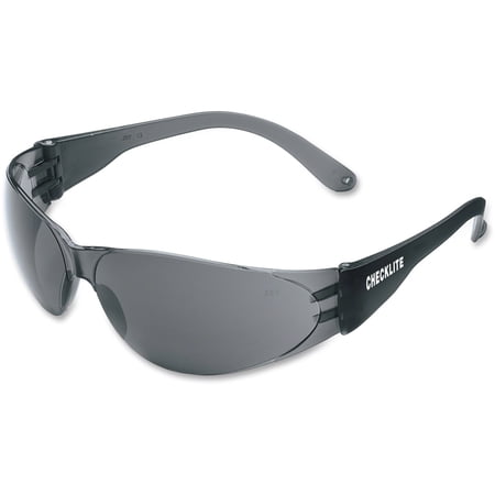 Crews Checklite Gray Lens Safety Glasses Comfortable, Scratch Resistant, Lightweight, Adjustable Temple - Ultraviolet Protection - Polycarbonate Lens, Polycarbonate Frame - Gray, Smoke - 1 Each