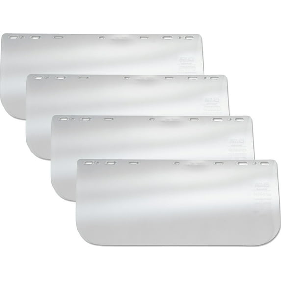 Crews Faceshield, 8 x 15-1/2 x 0.04", Clear, Bundle of 4