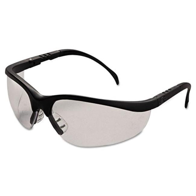Crews KD110BX Klondike Safety Glasses- Matte Black Frame- Clear Lens