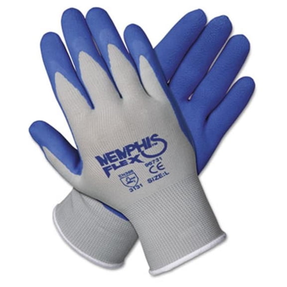 Crews Memphis Flex Seamless Nylon Knit Gloves Large Blue/Gray 1 Pair