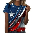 thumbnail image 1 of Crgrtght Patriotic Shirts for Women 4th of July T Shirts for Women Graphic Tees for Women 2025 Patriotic Flag Shirt Short Sleeve Crewneck Independence Day Tops Women Beach Fashion, 1 of 5