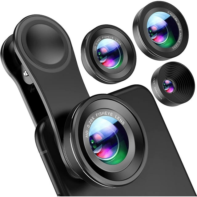 Criacr Phone Camera Lens, 0.4X Wide Angle Lens, 180 Fisheye and 10X