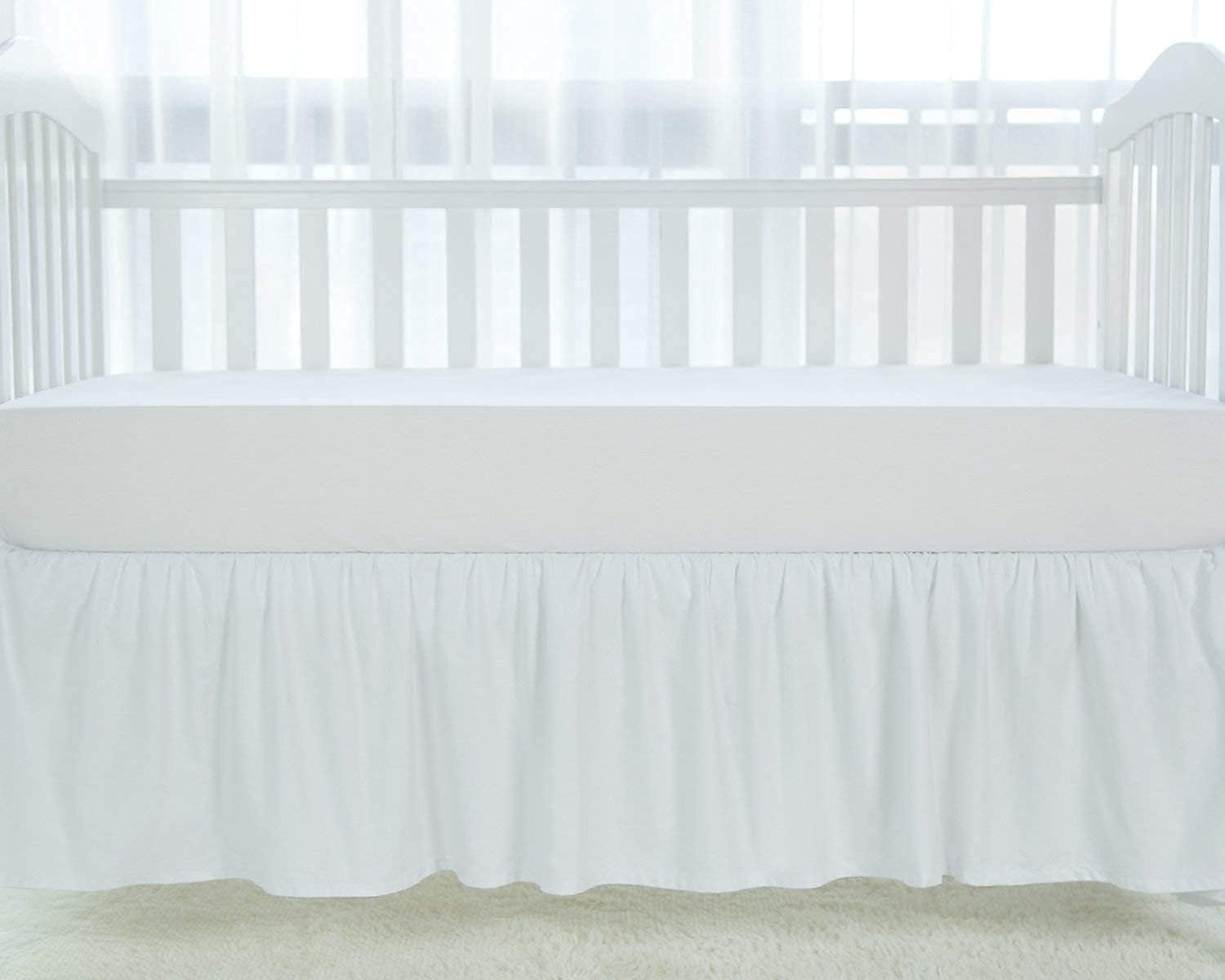 Crib Bed Skirt Dust Ruffle Nursery Crib Toddler Bedding Microfiber
