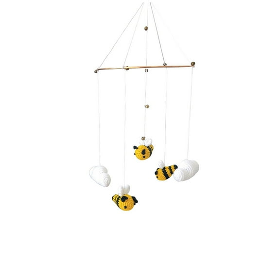 Crib Bell Toy Dolked Bed Bell Bee Mobile Wind Chime ,Baby Bed Mobile Baby Wood With Balls Bed Chime ,for Baby Toy,Room Decor