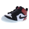 thumbnail image 1 of Nike Jordan 1 Crib Bootie Black/Black-Varsity Red-White  HJ9289-061 Toddler Size 4, 1 of 4