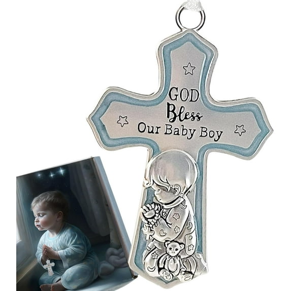 Crib Cross God Bless This Baby Boy Baptism Gifts for Baby Boys