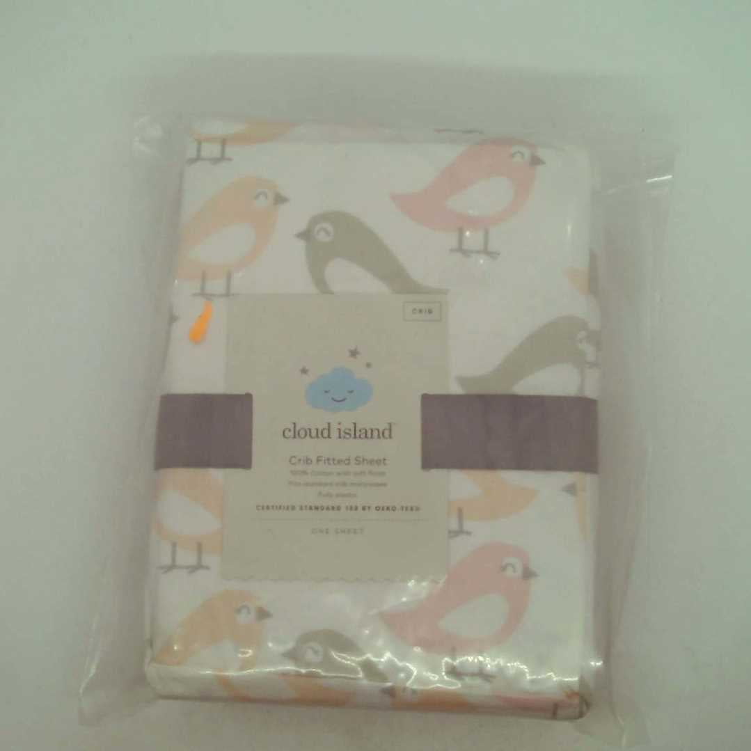Crib Fitted Sheet Blush Bird Cloud Island White Walmart Business Supplies