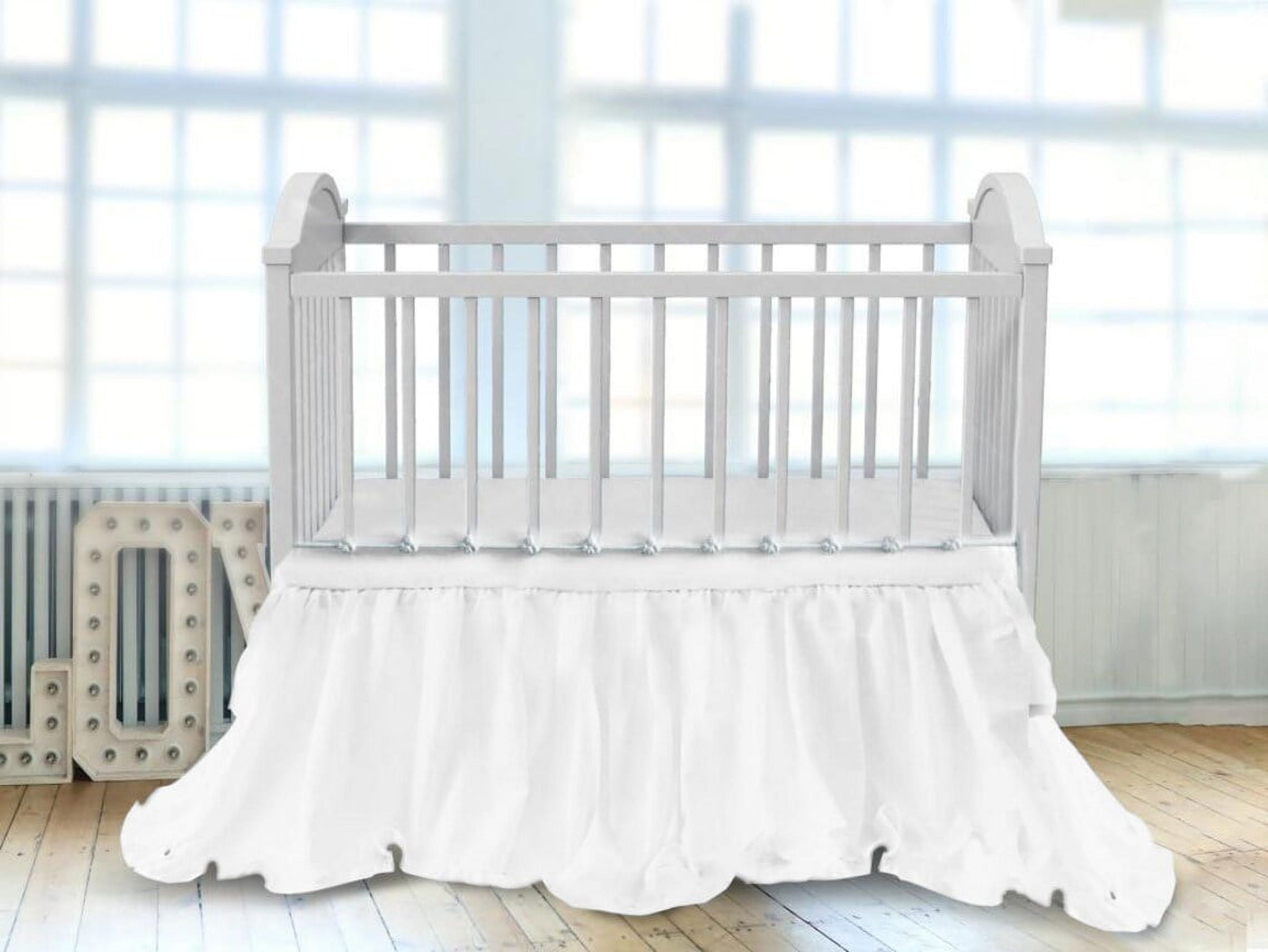 Crib Gathered Skirt Baby Girl Boys Nursery Bedding Dust Ruffle 6" tp 20" Drop Length