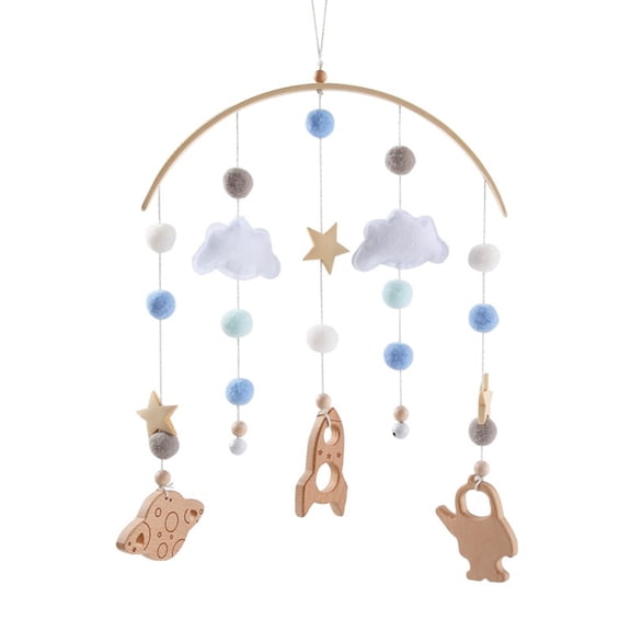 Crib Mobile Rattle Wind Bell Toy for Baby Infant Travel Rings Toy for Pushchair Nursery Room Decoration