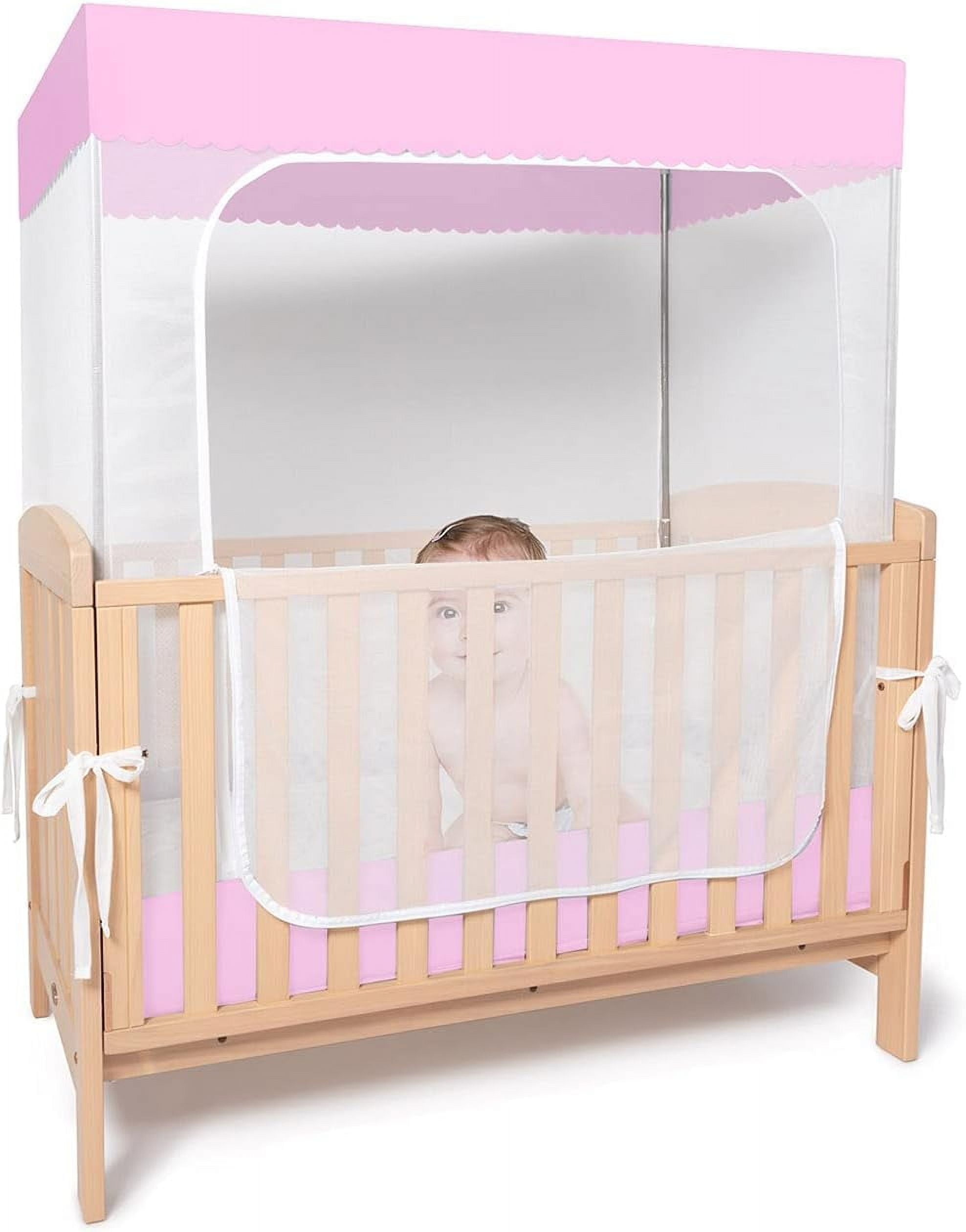 Crib Safety Tent for Toddler Girls-See Through Mesh Crib Nets