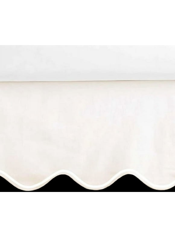 Crib Scalloped Skirt Baby Girl Boys Nursery Bedding Dust Ruffle (White Organic Cotton) 6" tp 20" Drop Length