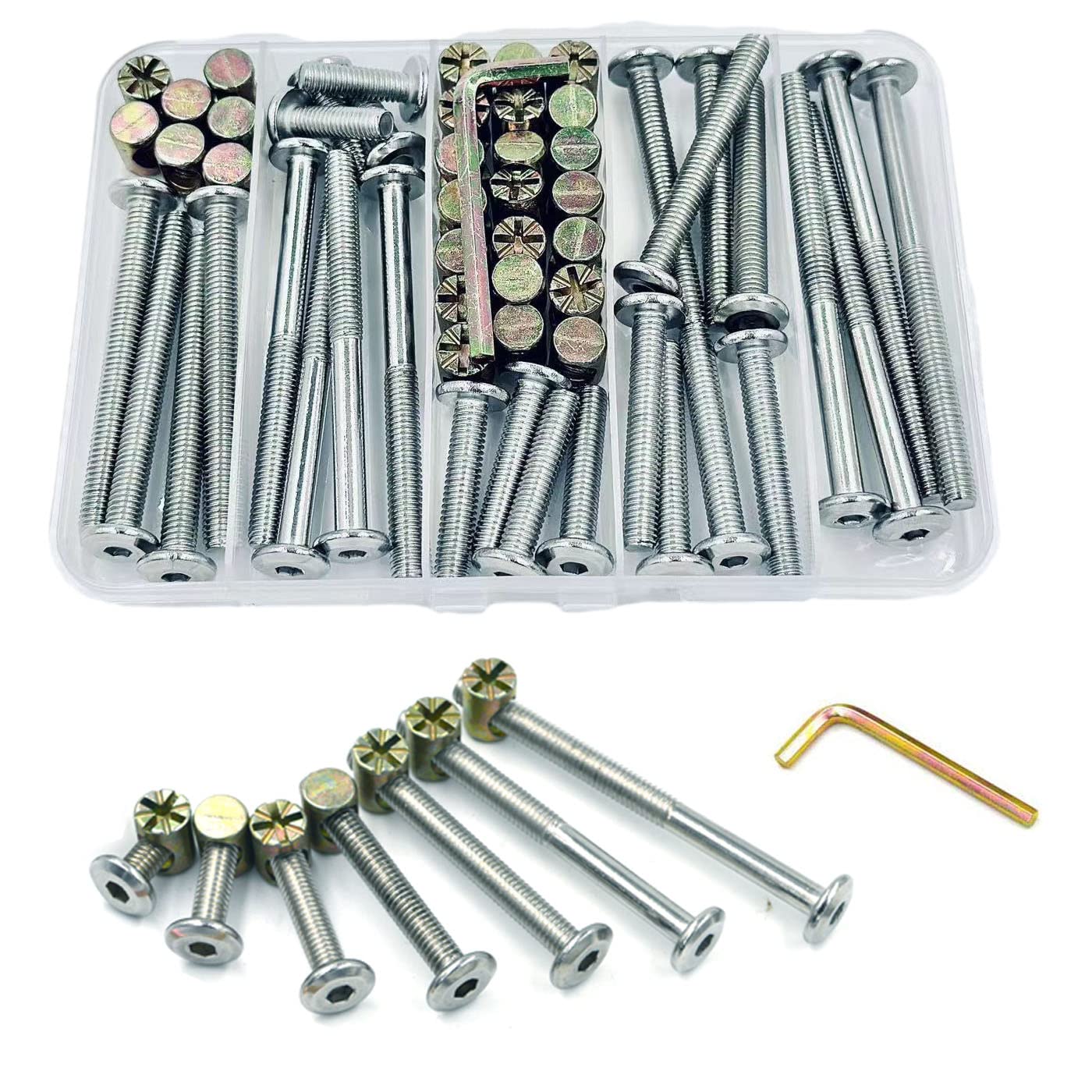 Crib Screws Hardware Replacement Kit, 28 Set Stainless Steel Baby Bed