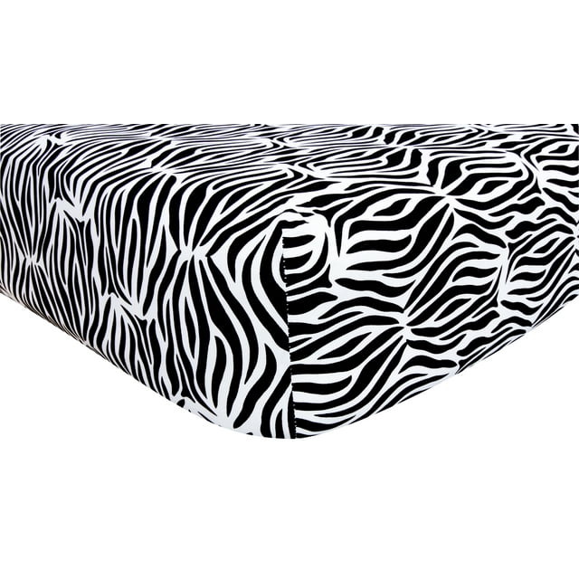 Crib Sheet Black And White Zebra