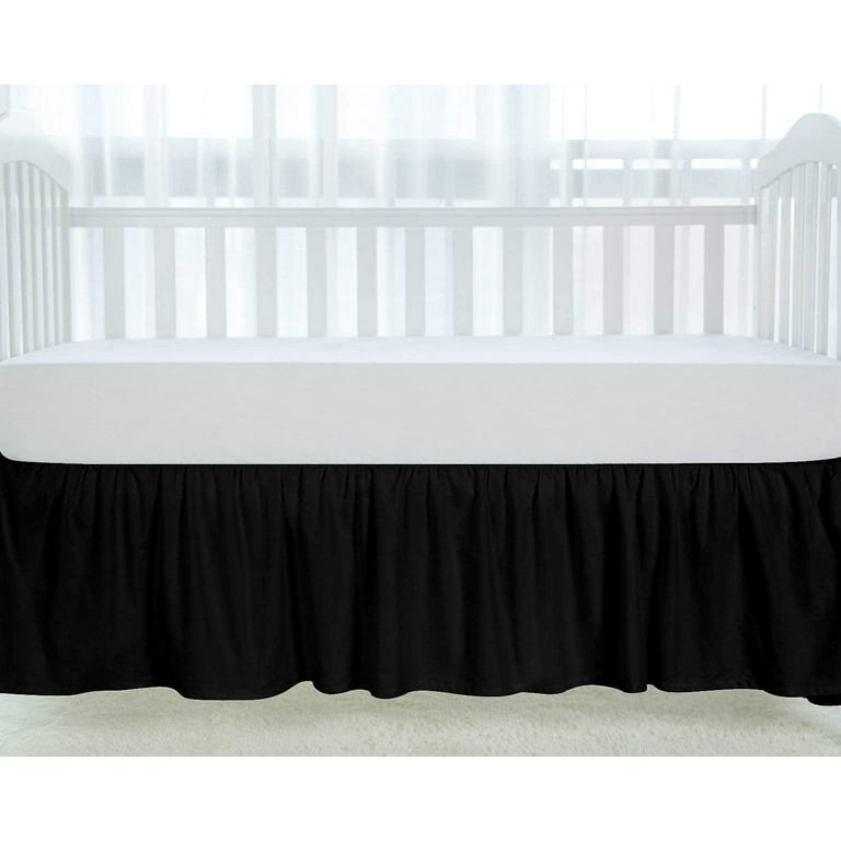 Crib Skirt Dust Ruffle, 100% Egyptian Cotton 800 Thread Count