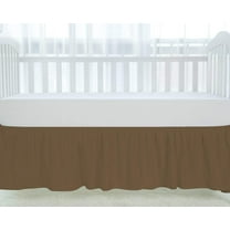 Crib Skirt Dust Ruffle, 100% Egyptian Cotton 800 Thread Count, Nursery Crib Toddler (28" x 52" x 14") Bedding Skirts for Baby Boys or Girls, 14" Drop, Taupe Solid