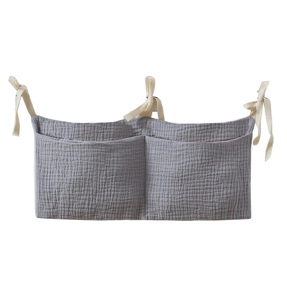 Crib Storage Bag Hanging Bedside Organizer EDHITNR Cotton Nursery Caddy for Diapers Wipes Bottles