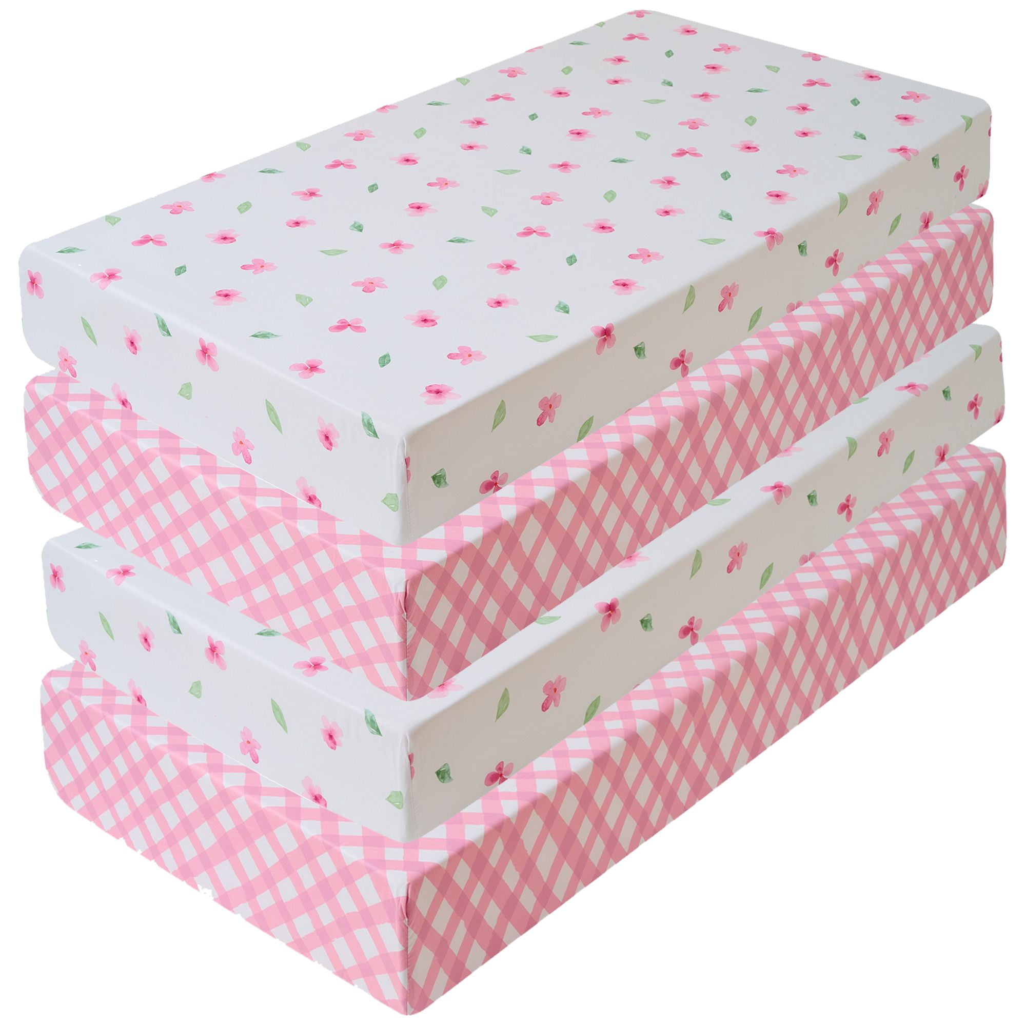 Crib & Toddler Extra Soft Microfiber Fitted Sheets for Standard Crib & Toddler Mattress Pad for Baby Girls and Boys, 4-Pack