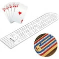 thumbnail image 1 of Cribbage Board Template 3.7x15 Inch 3-Track Clear Acrylic Router Templates with 2.7mm Hole Track Style Woodworking Project Kit DIY Router Guide Kit for Game Templates for Card Game DIY, 1 of 6