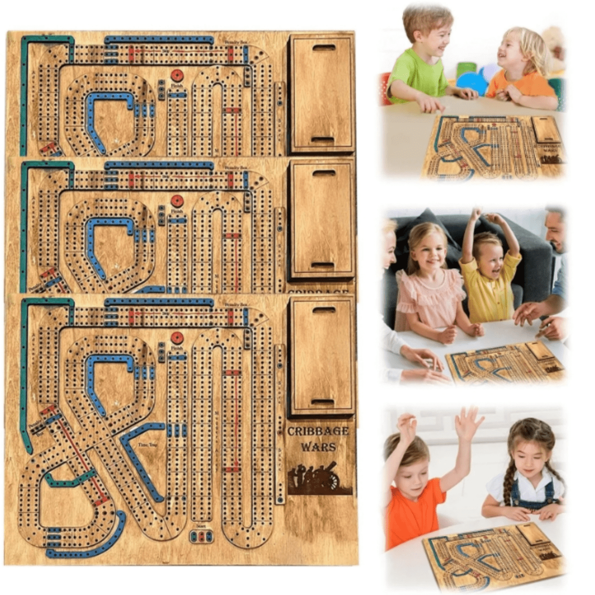 Cribbage Board Cribbage Wars Board Game, Cribbage Wars, Cribbage Boards Unique, Wooden Cribbage