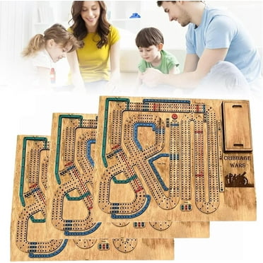 Cribbage Wars Board Game, 2024 New Wooden Cribbage Board Game Set, Cribbage War Game, Cribbage Unique Game for Adults & Kids, Travel Portable Cribbage Game Sets for Family