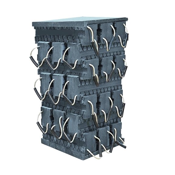 Cribbing Block Kit - 2Pcs 2" x 24" x 24" Base Plate & 21Pcs 6" x 7" x 24" Stacker - High Density Polymer, Interlocking Non-Slip Surface for Heavy Load Stabilization