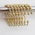 thumbnail image 1 of Cribun Double Shower Curtain Hooks and Liners Gold, 1 of 6