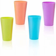 Cribun Plastic Tumbler Set (12 Pcs) - 500 ml of Reusable Plastic Cups - Hard Plastic Drinking Glasses - Drinkware Set for Serving Party, Wedding, Camping, Beach and Picnic - Top Shelf Dishwasher Safe