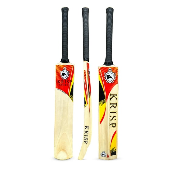 Cricket Bat Kashmir Willow Handmade Soft Tape Tennis Ball Adult Full Size By Krisp Sports