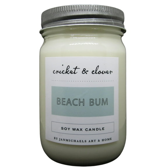 Cricket & Clover Beach Bum Soy Pint Mason Jar Candle