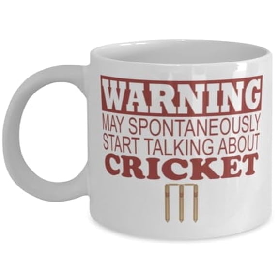 Cricket 11 oz Coffee Mug - Warning My Spontaneously Talk About White Ceramic Gift