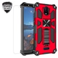 thumbnail image 1 of Cricket Debut / AT&T Calypso 2 Case with Tempered Glass Screen Protector Ring Car Mount Kickstand Hybrid Hard PC Soft TPU Shockproof Protective Phone Case - Red, 1 of 6