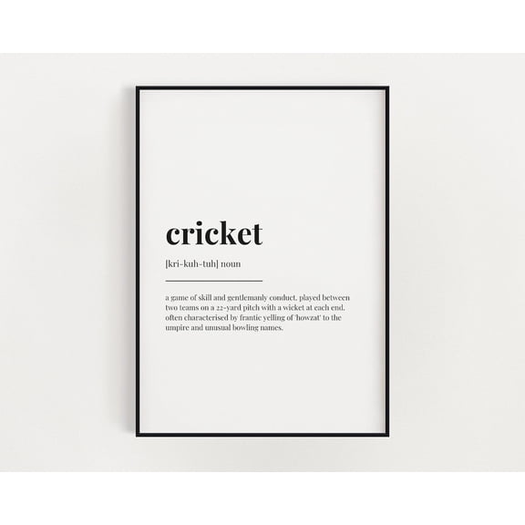 Cricket Definition Print, Wall Art, Definition Print, Wall Décor Home Decor #3082, Unframed Poster Size 8x12