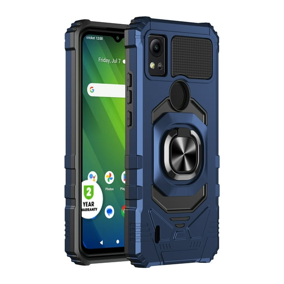 New Frontier Shockproof Back Cover Cell Phone Case for Cricket Icon 5, Blue