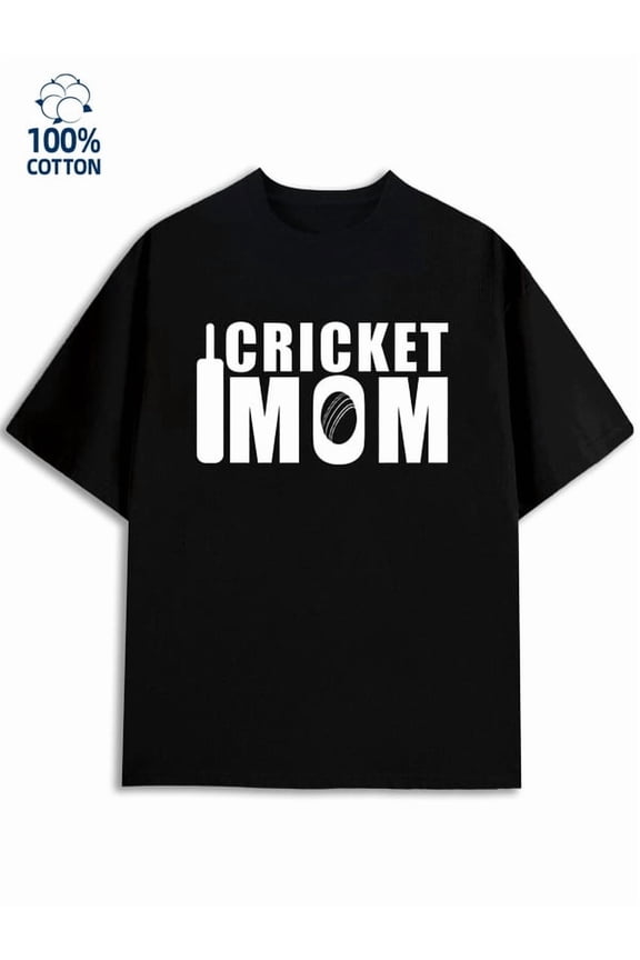 Cricket Mom Tee mens battle 180G 100% Cotton black Leisure design sense Unique Design Unisex Shirt Printed tshirts Trendy Unisex Shirt Crewneck tshirts