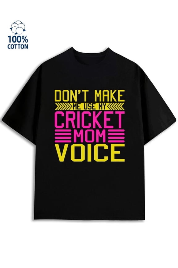 Cricket Mom Voice mens battle 180G 100% Cotton black retro design sense Funny Unisex Shirt Short Sleeve tshirts Fashion Unisex Shirt Graphic Tee tshirts