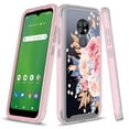 thumbnail image 1 of Cricket Ovation Case, AT&T Radiant Max Case, Rosebono Graphic Design Shockproof Impact Resistant Protective Full-Body Rugged Clear Hybrid Bumper Case for Cricket Ovation (Pink Flower), 1 of 4