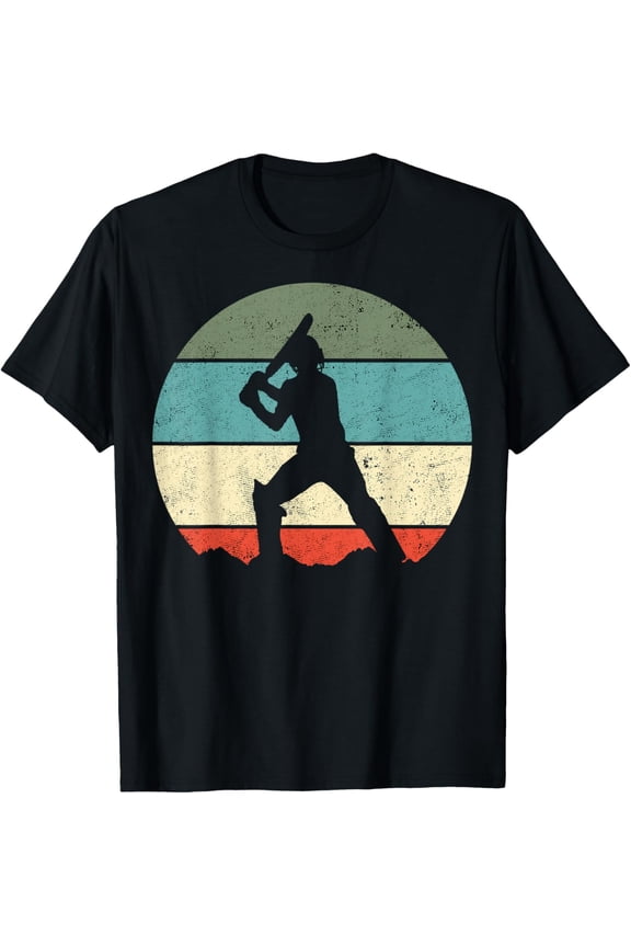 Cricket Player Retro T-Shirt
