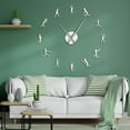 thumbnail image 1 of Cricket Player Sportsman Silhouette DIY Giant Wall Clocks Sport Boys Teen Room Decor Cricketer Silent Movement Large Wall Watch(Silver,37inch), 1 of 7
