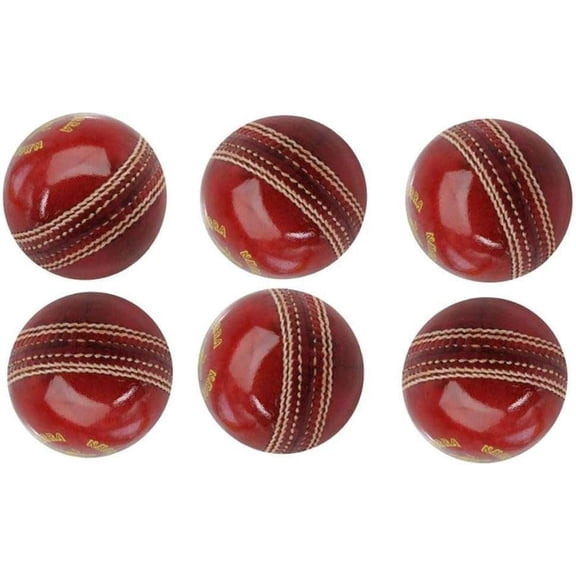 Cricket Rubber Soft Balls for Practice A Grade Handstitched RED| Senior Official (Pack Of 6)