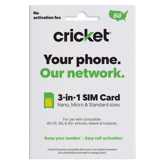 Cricket Wireless 3-in-1 5G SIM Card Kit