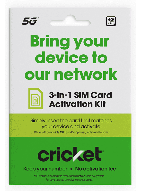 Cricket Wireless 3-in-1 Large SIM Card Kit