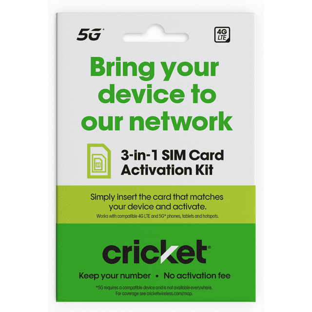 Cricket Wireless 3in1 SIM Card Kit
