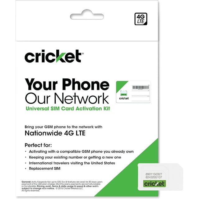 Cricket Wireless BYOD Universal SIM Card Activation Kit