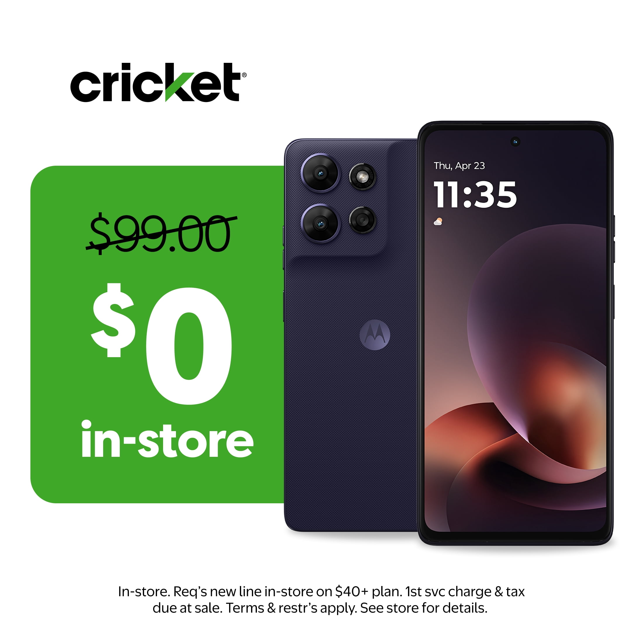 Cricket Wireless moto g power 2026 128GB, 8GB RAM (Prepaid