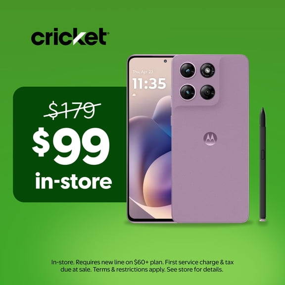 Cricket Wireless moto g stylus 2026 128GB, 8GB RAM (Prepaid), Black