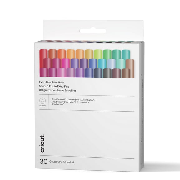 Cricut 30 Count Ultimate Extra Fine Point Pen Set, Extra Fine Point,Assorted
