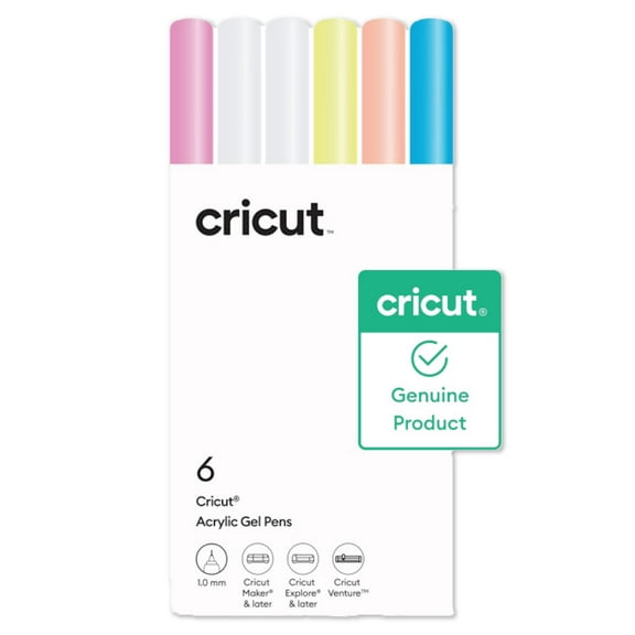 Cricut Maker and Explore Acrylic Gel Pens, 1.0 mm, 6 Count