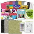 Cricut Maker & Explore Beginner Bundle Glitter Iron On HTV, Vinyl Sheets, Basic Tools Kit