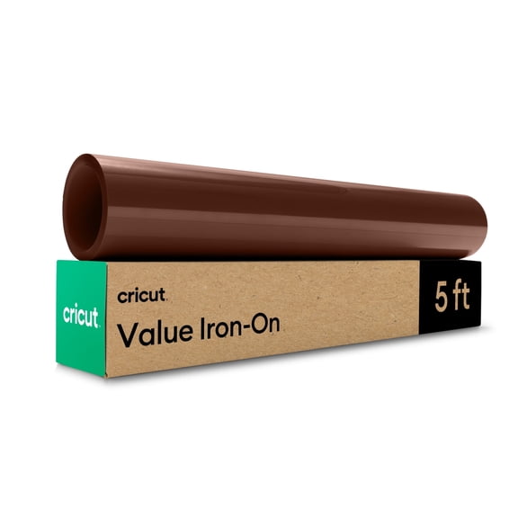Cricut Value Iron-On Heat Transfer Vinyl Roll, 12 in x 5 ft, Brown, 1 Count