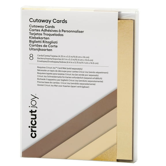Cricut Cutaway Cards, Neutrals Sampler - R20 (8 ct), 4.25" x 5.5"